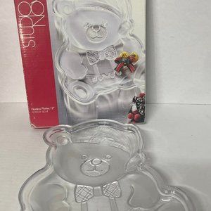 Christmas Holiday Bear Hostess Platter NIB Studio Nova 12” Adorable Vintage..